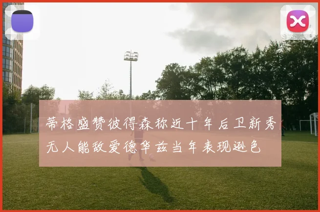 蒂格盛赞彼得森称近十年后卫新秀无人能敌爱德华兹当年表现逊色